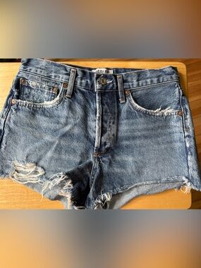 AGOLDE Parker vintage cut off denim blue shorts with buttoned fly size 26
